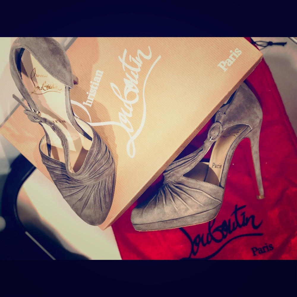 Christian Louboutin Drapiday 120 Suede Grey 36.5